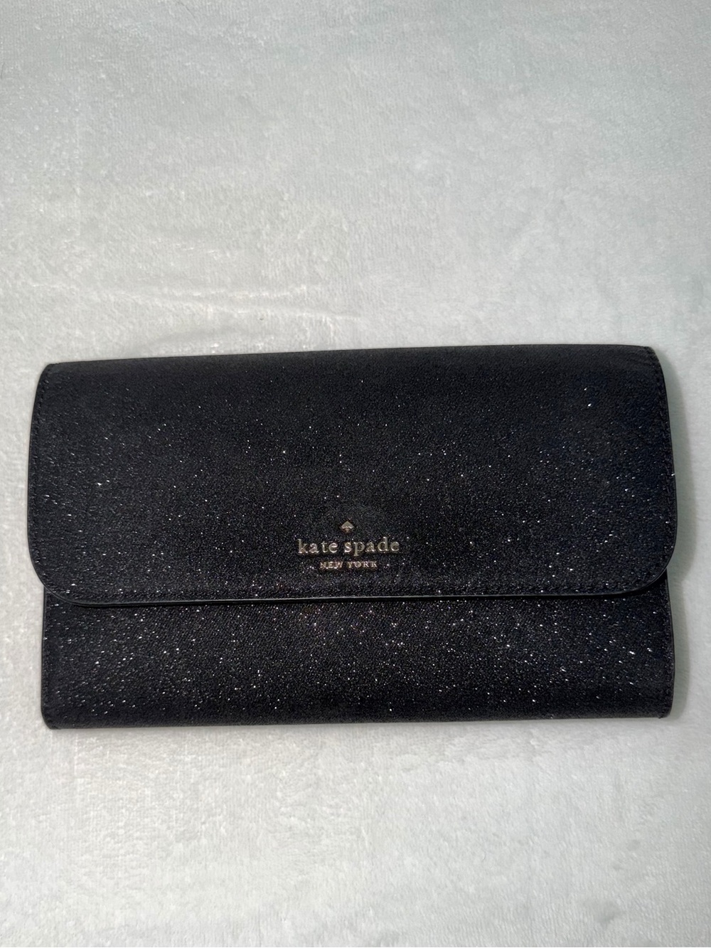 kate spade black sparkle wallet